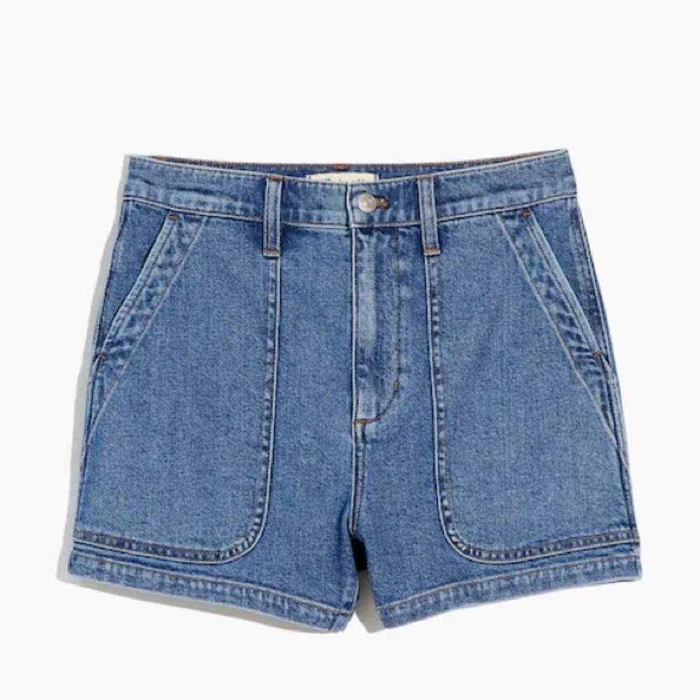 Madewell Perfect Vintage Fatigue Jean Short, medium wash, size 27, EUC